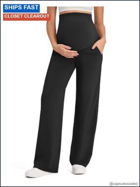 Maternity Over the Belly Pregnancy Work Pants Nylon 66 Blend